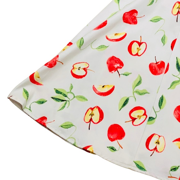 Miss Lulo Mini Retro Floral Apples Dress Size XS 96% Cotton 4% Spandex Preowned - Picture 10 of 16